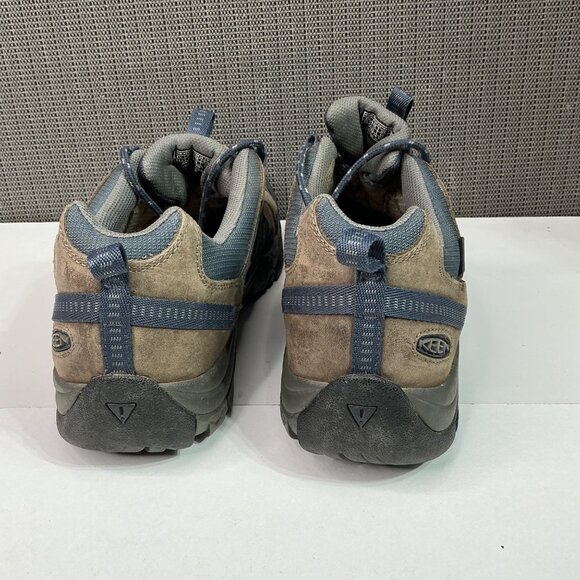 Keen Waterproof Hiking Shoes Men's 11 Brown & Blue Suede Mesh Upper Outdoor - Picture 4 of 8